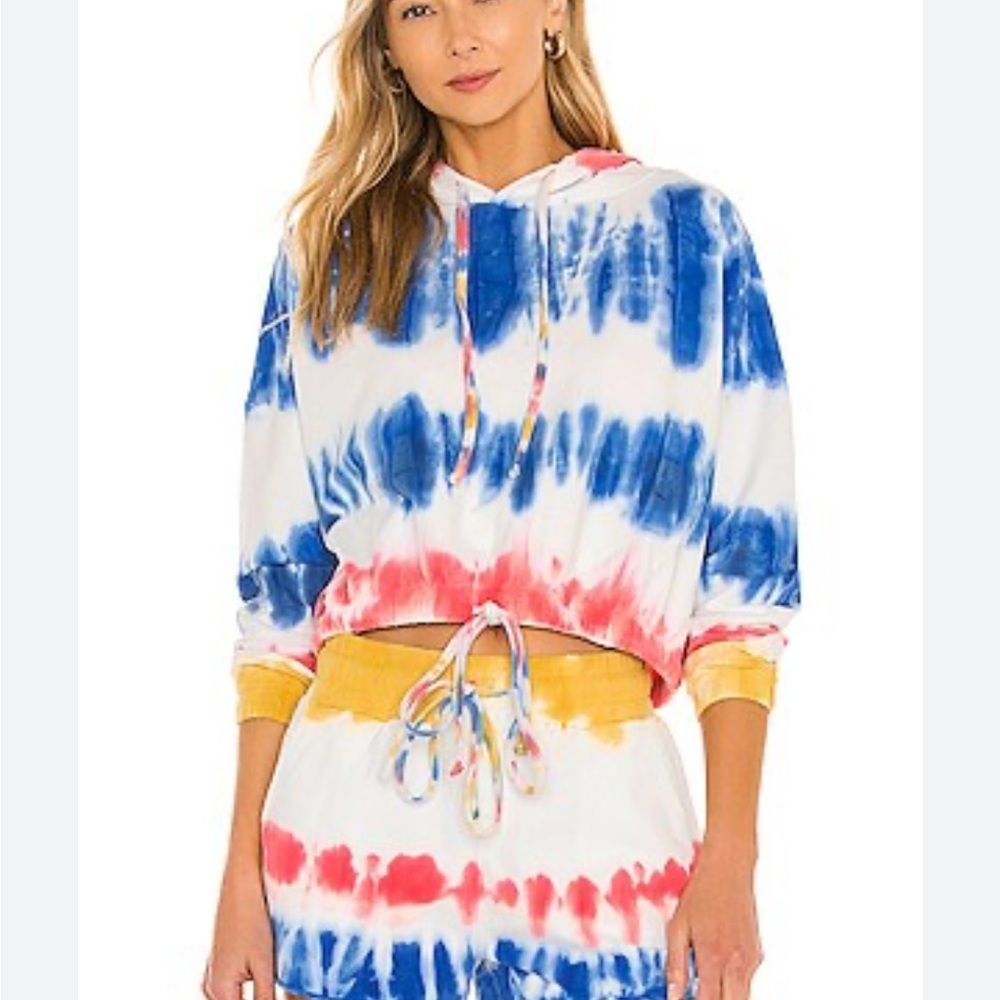BEACH RIOT Bryce Hoodie in Primary Dip Dye Size XS